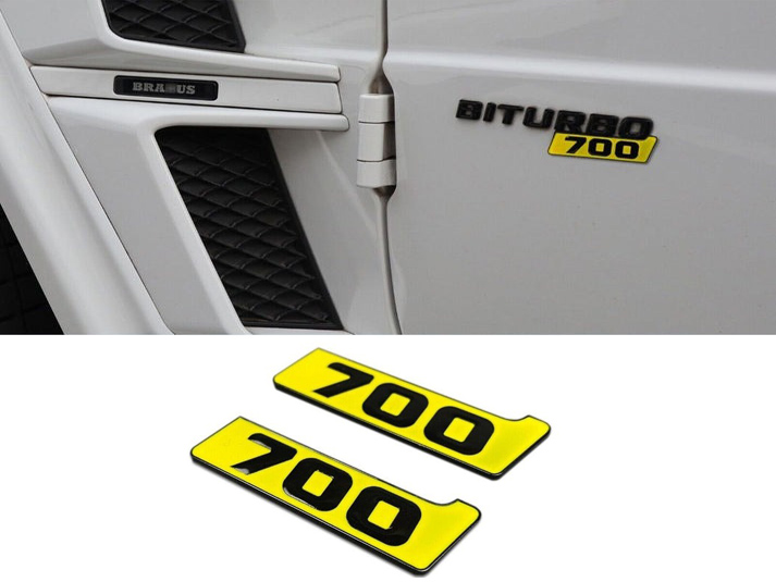 Metal Brabus 700 Yellow Fenders Emblem Logo Badges for Mercedes-Benz W463 W463A G-Class